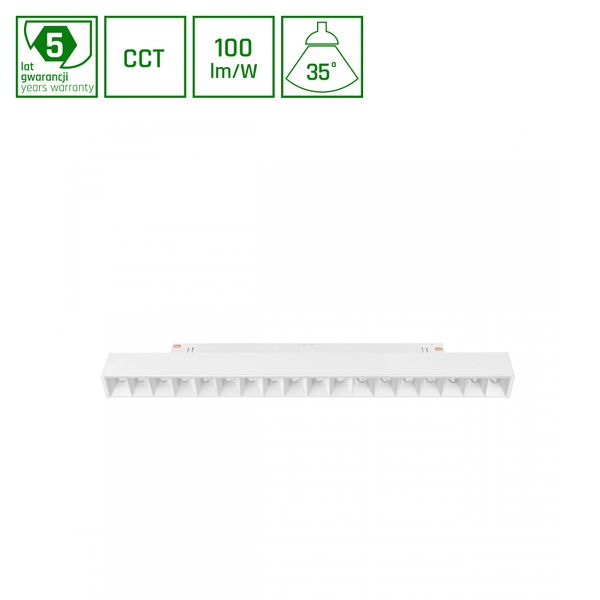 SYSTEM SHIFT CCT- GRID M TRACK LIGHT 330X23X42MM 17W 40DEG WHITE CCT SWITCH 5Y WARRANTY image 1