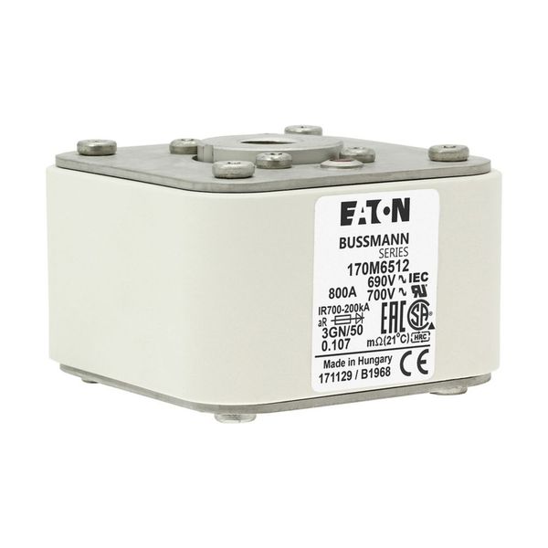 Fuse-link, high speed, 800 A, AC 690 V, size 3, 76 x 92 x 53 mm, aR, IEC, UL, single indicator image 23