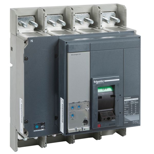 circuit breaker ComPact NS630bN, 50 kA at 415 VAC, Micrologic 2.0 trip unit, 630 A, fixed,4 poles 4d image 1