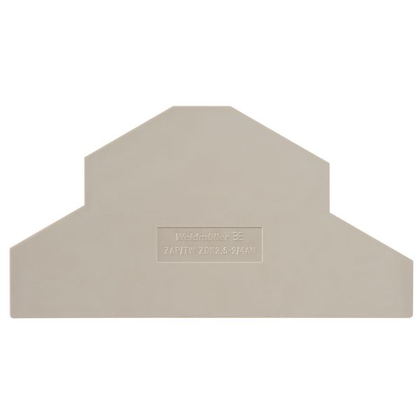 Partition plate (terminal), End plate, 104 mm x dark beige image 1