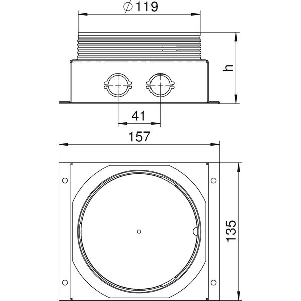 UDL2-120 70 Underfloor outlet box for GESRM2 135x157x70 image 2