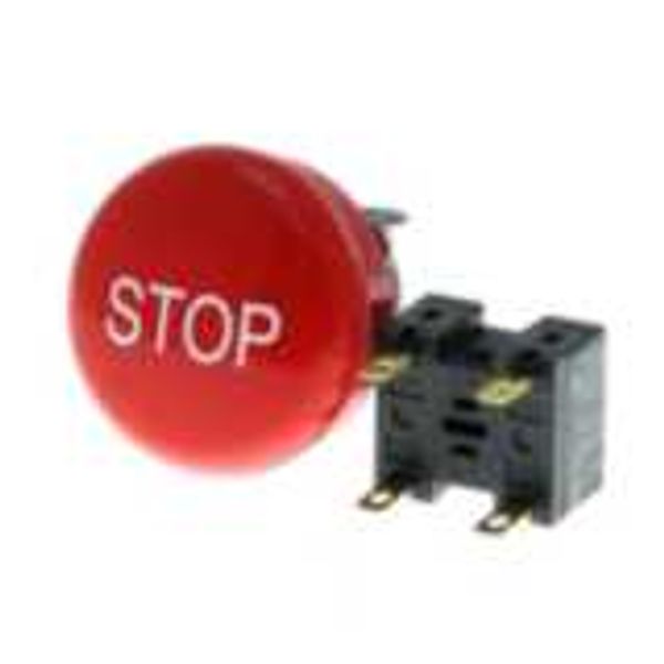 Emergency stop switch, non-illuminated, 30mm dia, push-lock/turn-reset image 1