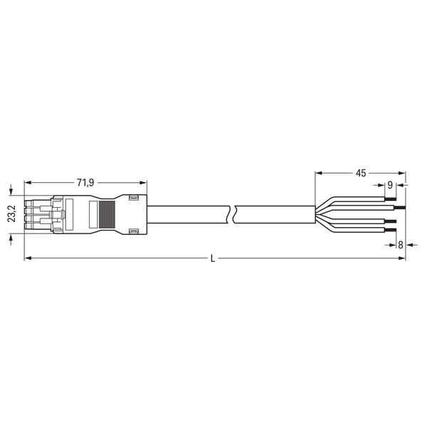 pre-assembled connecting cable Eca Socket/open-ended white image 6