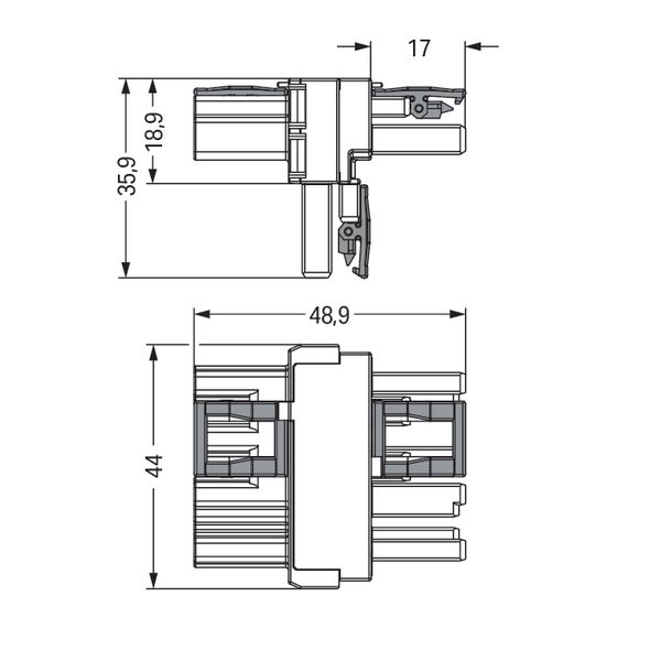 T-distribution connector 4-pole Cod. A white image 6