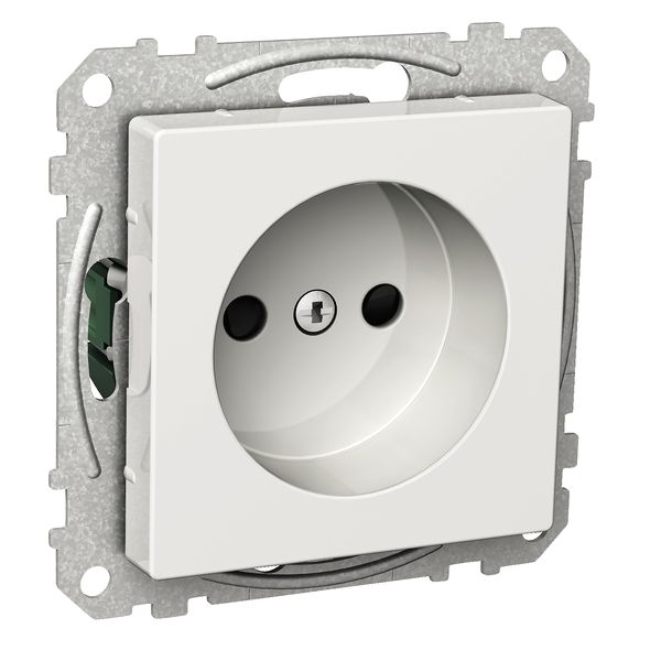 Exxact single socket-outlet unearthed screw white image 3