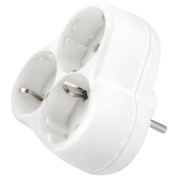 Accessories White Yonca Earthed Three Gang Plug Socket image 1