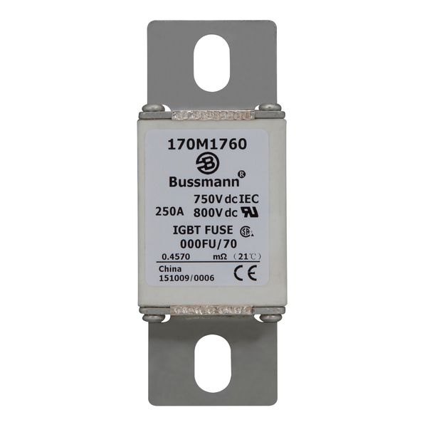 Fuse-link, high speed, 250 A, DC 750 V, size 000, 24 x 36 x 96 mm, aR, IEC, UL image 7