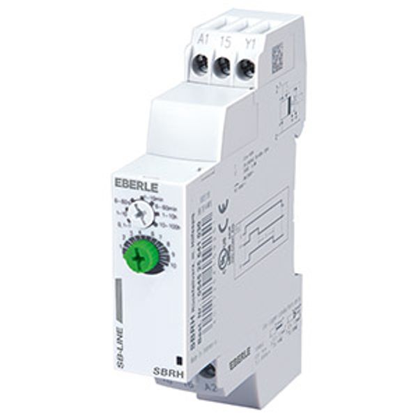 Time relay AC 24-240V/DC 24V 50/60 Hz, 1 changeover contact, 8 A, 0.1 sec.-100 hours. image 2