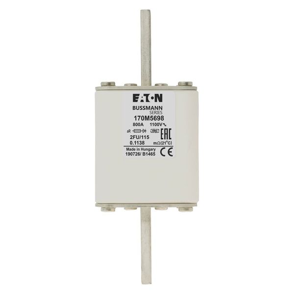 Fuse-link, high speed, 800 A, AC 1100 V, size 2, 61 x 77 x 160 mm, aR, IEC, UL image 21