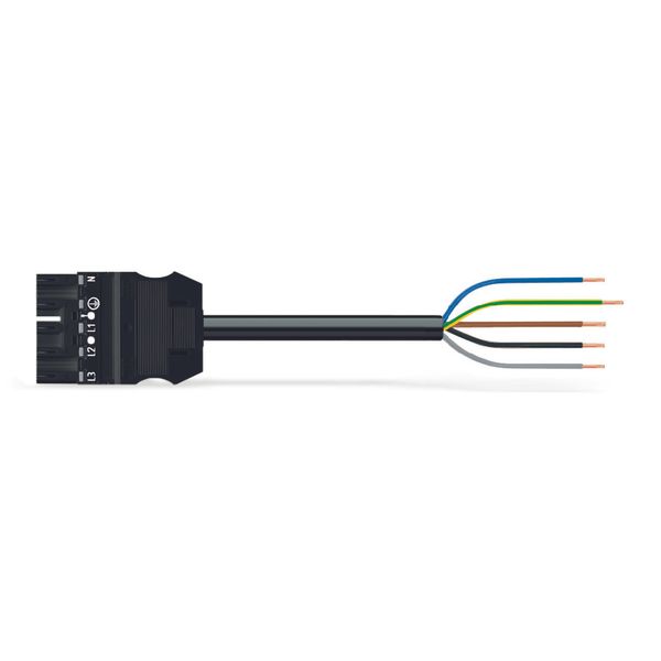 pre-assembled connecting cable;Eca;Plug/open-ended;black image 1