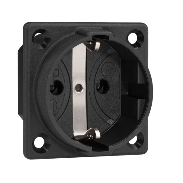 SCHUKO built-in socket outlet, black, w/o hinged lid image 1