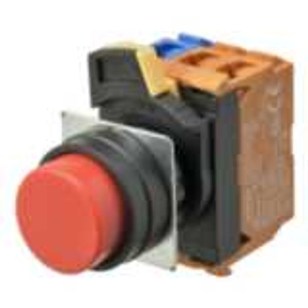 Pushbutton A22NN 22 dia., bezel plastic, projected, momentary, cap col image 3