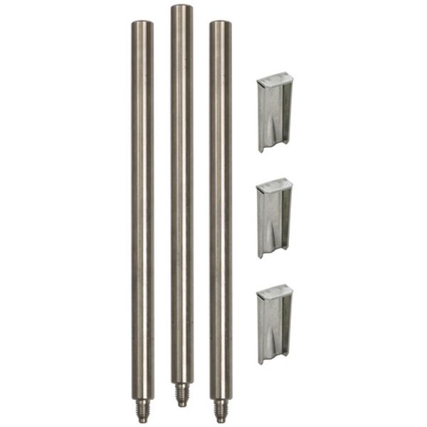 SET of base support rods 3x 16x200 mm StSt for tripod image 1