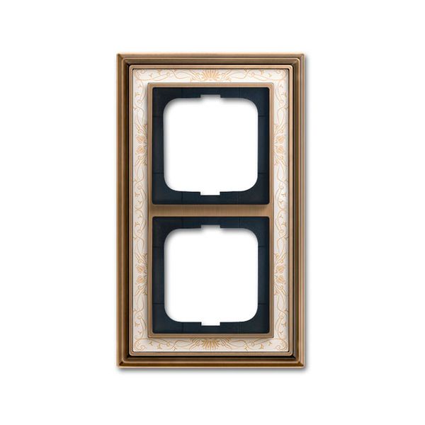 1722-846 Cover Frame Busch-dynasty® antique brass decor ivory white image 1