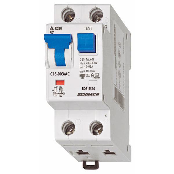 Combined MCB/RCD (RCBO) C20/1+N/30mA/Type AC image 1