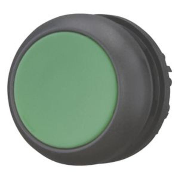 Pushbutton, RMQ-Titan, Flat, momentary, green, Blank, Bezel: black image 2