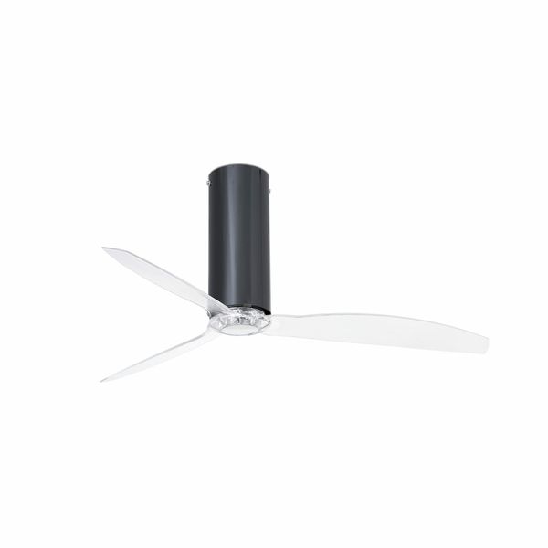 TUBE FAN SHINY BLACK/TRANSPARENT CEILING FAN WITH image 1