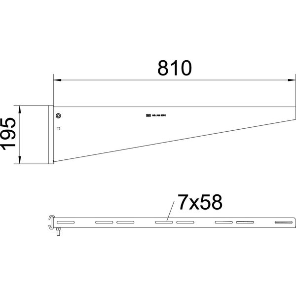 AS 55 81 FT Support bracket for IS 8 support B810mm image 2