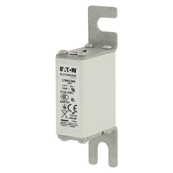 Fuse-link, high speed, 20 A, AC 690 V, DIN 000, 21 x 40 x 100 mm, gR, DIN, IEC, single indicator image 13