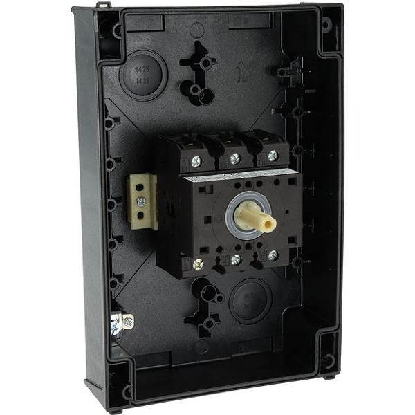 On-Off switch, P3, 63 A, surface mounting, 3 pole, with black thumb grip and front plate image 13