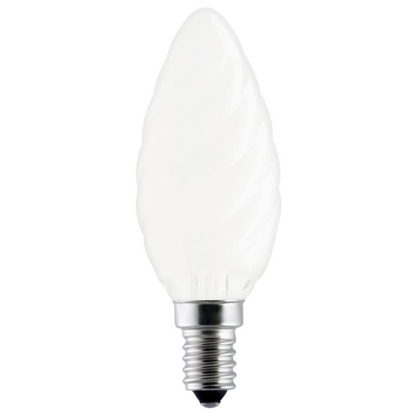 Standard Incandescent Twisted Candle Frosted BF35 E14 25W 230V image 1