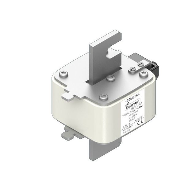 Fuse-link, high speed, 1250 A, AC 690 V, size 3, 76 x 92 x 126 mm, aR, IEC, single indicator image 14