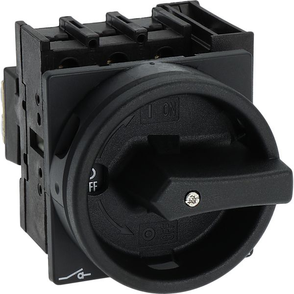 Main switch, P1, 32 A, flush mounting, 3 pole, 1 N/O, 1 N/C, STOP function, With black rotary handle and locking ring, Lockable in the 0 (Off) positio image 21