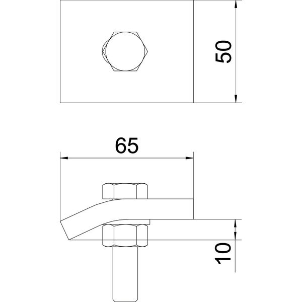 KWS 10 A2 Clamping profile with hexagon screw, h = 10 mm 60x50 image 2