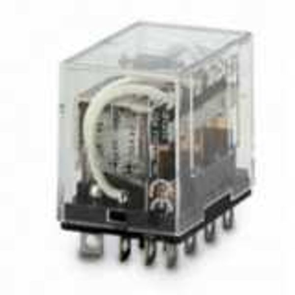 Relay, plug-in, 14-pin, 4PDT, 10 A, 100/110 VDC image 1