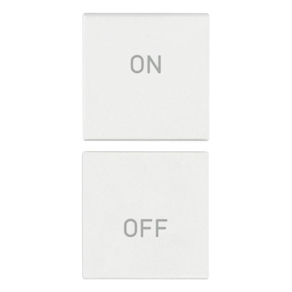 2 half buttons 1M ON/OFF symbol white image 1