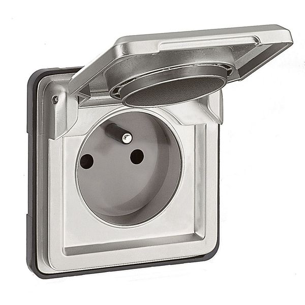Socket outlet Soliroc - French - 2P + E - automatic terminals and cover - IP 55 image 2
