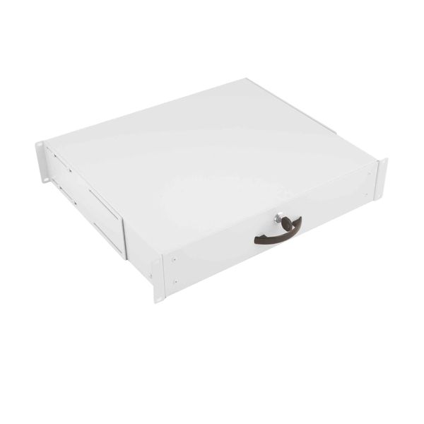 19" Shelf for documents lockable, 25kg Load, D=400, 2U image 1