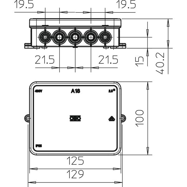 A 18 Junction box  125x100x38 image 2
