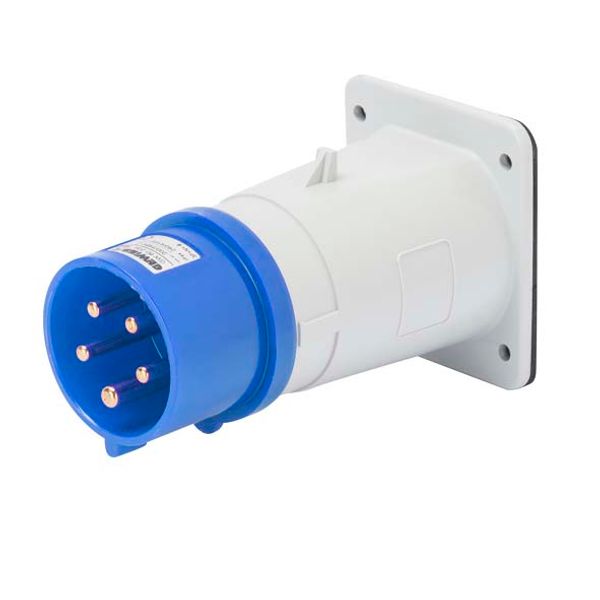 STRAIGHT FLUSH MOUNTING INLET - IP44 - 3P+N+E 32A 200-250V 50/60HZ - BLUE - 9H - SCREW WIRING image 2