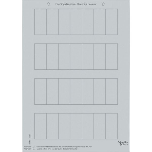 Labelling sheets for push-buttons, silver, System M image 1