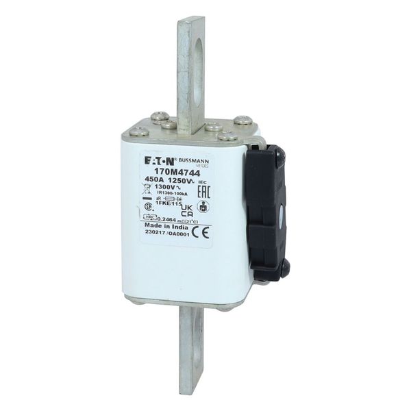 Fuse-link, high speed, 450 A, AC 1250 V, size 1, 53 x 69 x 160 mm, aR, IEC, UL, single indicator image 8