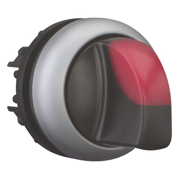 Illuminated selector switch actuator, RMQ-Titan, With thumb-grip, momentary, 3 positions, red, Bezel: titanium image 14