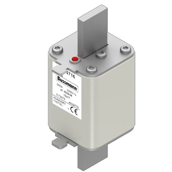 Fuse-link, high speed, 200 A, AC 1000 V, Size 1, 53 x 53 x 135 mm, aR, IEC, single indicator image 2