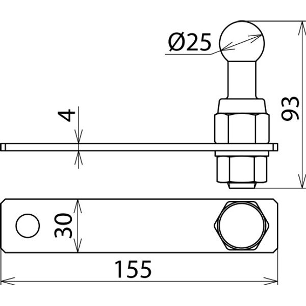 Earth connection plate for fuse holders with one fixed ball point D 25 image 2