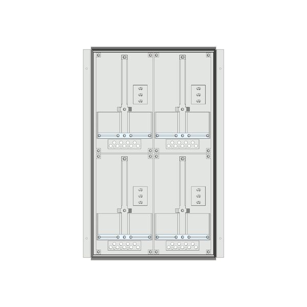 Meter box insert 2-rows, 4 meter boards / 16 Modul heights image 1