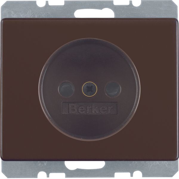 Socket outlet without earthing contact, Arsys, brown glossy image 1