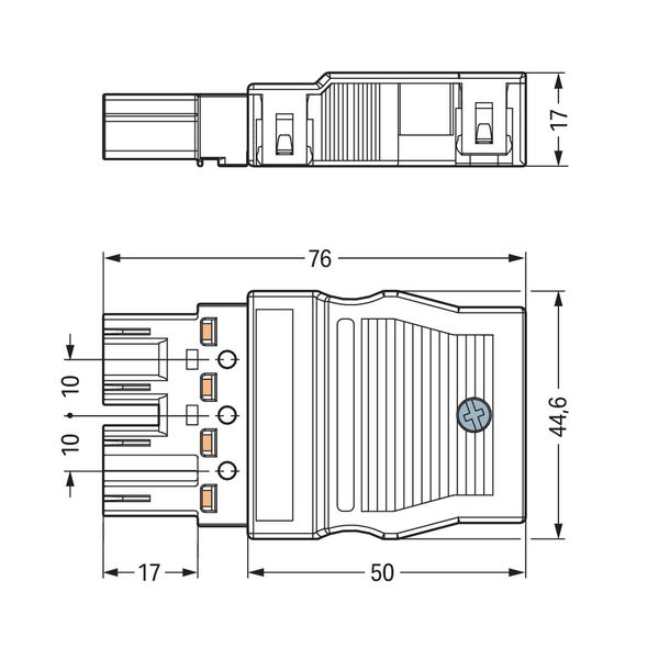 Plug with strain relief housing 4-pole white image 5