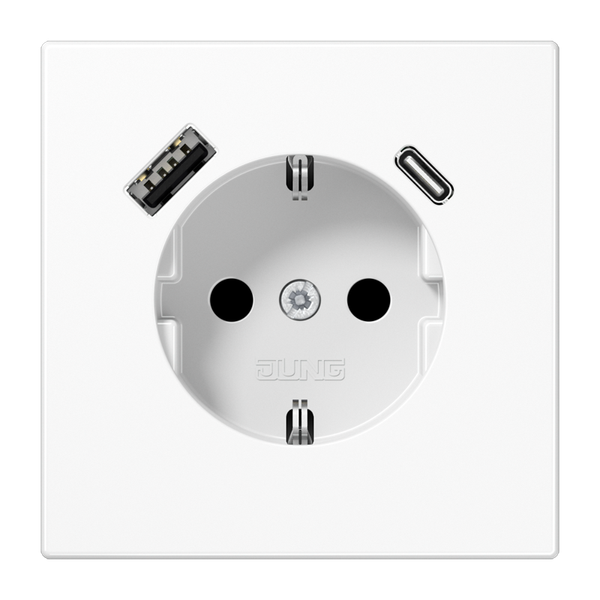 SCHUKO socket with USB type AC LS1520-15CAWW image 2