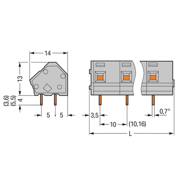 PCB terminal block 2.5 mm² Pin spacing 10/10.16 mm gray image 2