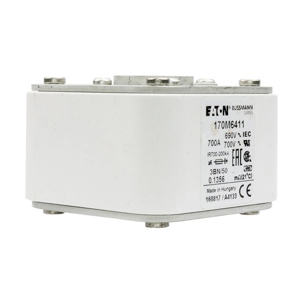 Fuse-link, high speed, 700 A, AC 690 V, size 3, aR, IEC, UL, single indicator image 16