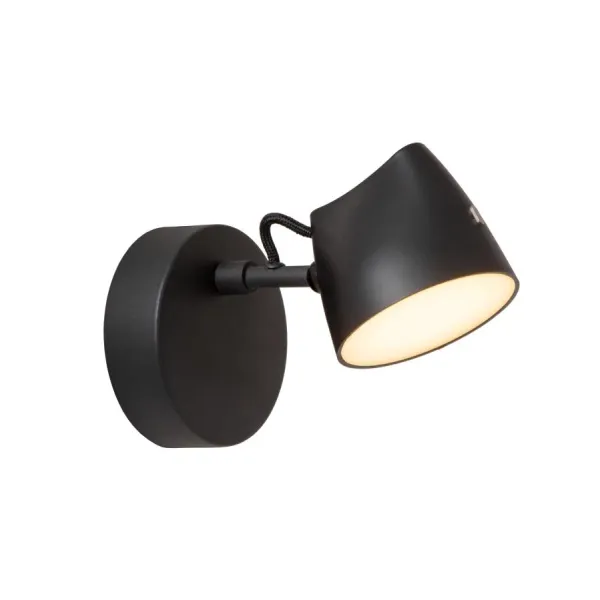 Lucide MILNE - Wall lamp - LED Dimming. - 1x6W 2700K - Black image 1