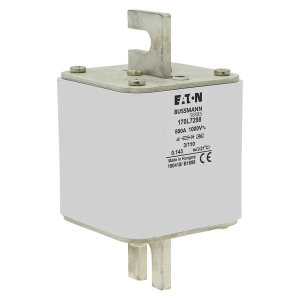 Fuse-link, high speed, 800 A, AC 1000 V, Size 3, 76 x 90 x 141 mm, aR, DIN, IEC, visual indicator image 17