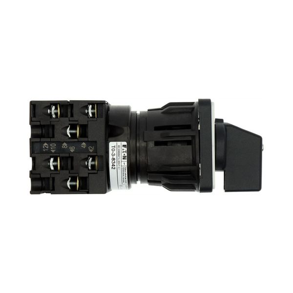 On-Off switch, T0, 20 A, centre mounting, 3 contact unit(s), 6 pole, with black thumb grip and front plate image 33
