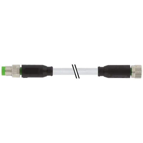 EOL - M8 male 0° / M8 female 0° A-cod. PUR 3x0.25 gy UL/CSA 0.3m image 1