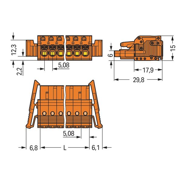 2231-303/037-000 1-conductor female connector; push-button; Push-in CAGE CLAMP® image 2